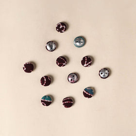  Maroon Handmade Fabric Button Small at iTokri