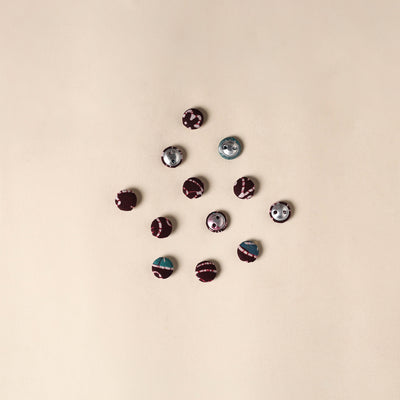  Maroon Handmade Fabric Button Small at iTokri