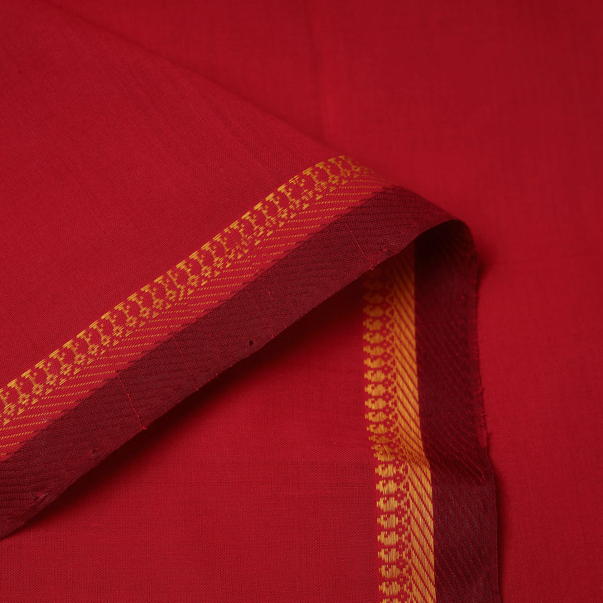 Original Mangalagiri Handloom Cotton Thread Border Fabric 03