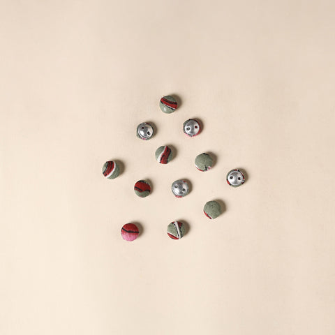  Green Handmade Fabric Button Small at iTokri