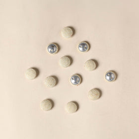  Beige Handmade Fabric Button Small at iTokri