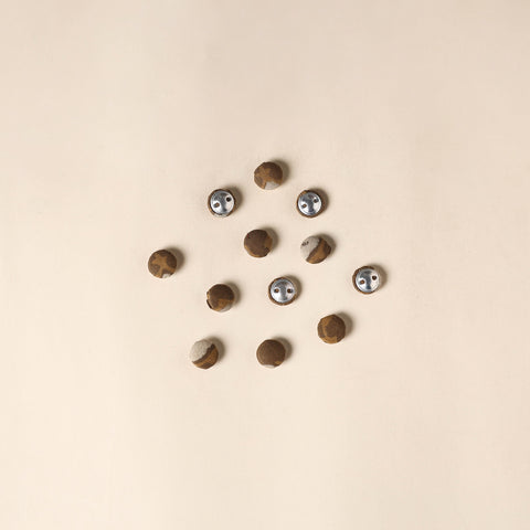  Brown Handmade Fabric Button Small at iTokri