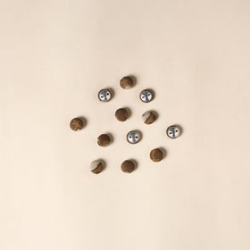  Brown Handmade Fabric Button Small at iTokri