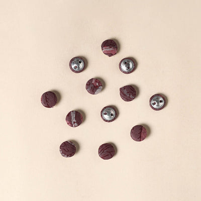  Brown Handmade Fabric Button Small at iTokri