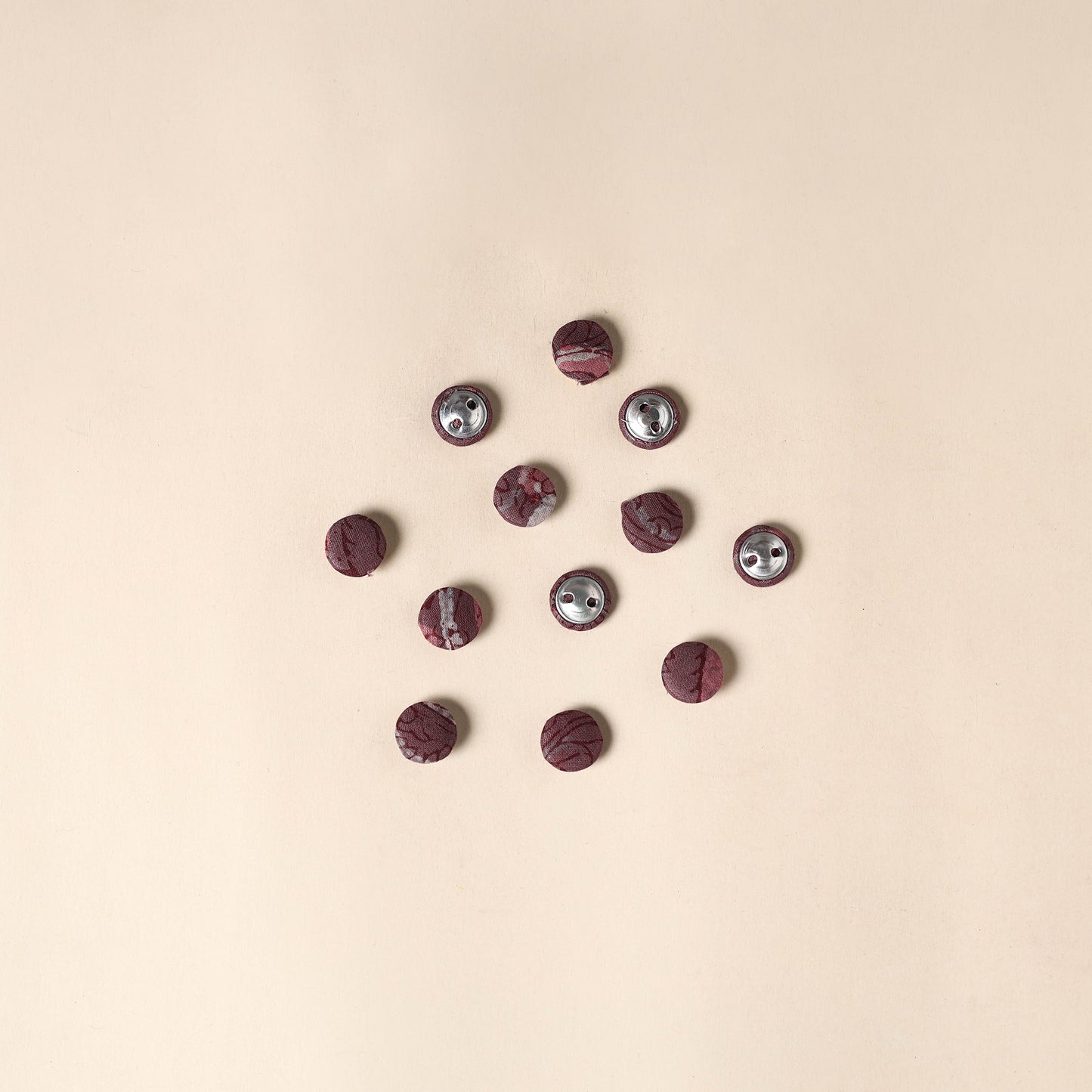  Brown Handmade Fabric Button Small at iTokri