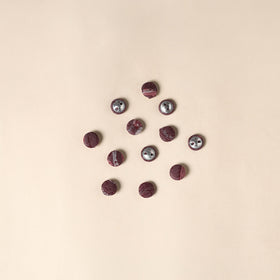  Brown Handmade Fabric Button Small at iTokri