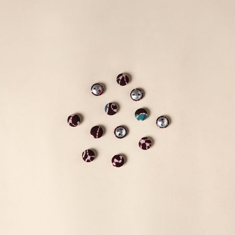  Maroon Handmade Fabric Button Small at iTokri