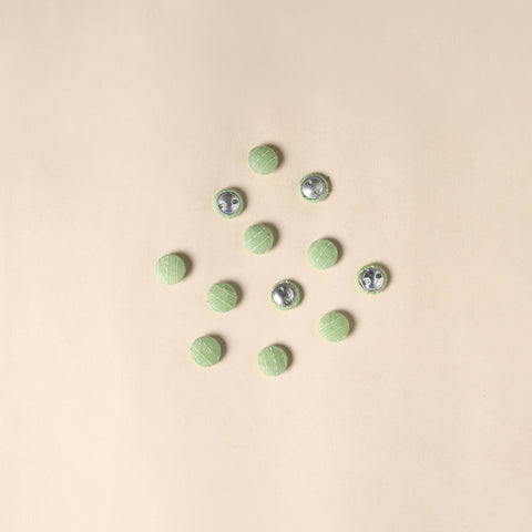 Green Handmade Fabric Button Small at iTokri