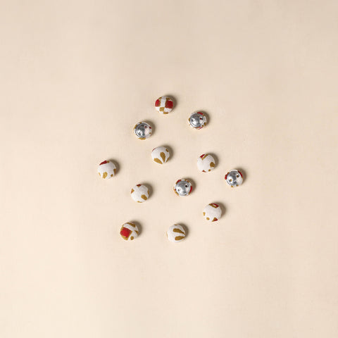  White Handmade Fabric Button Small at iTokri