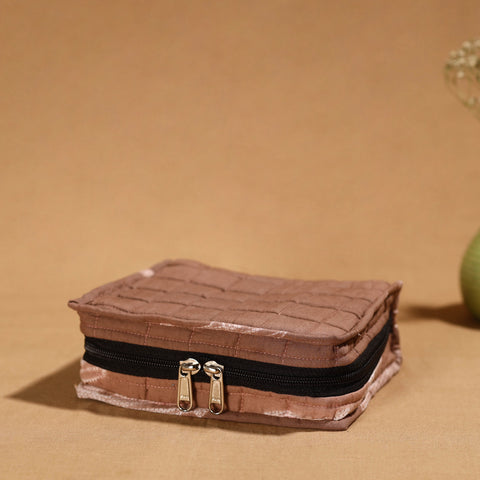 Brown Handmade 4 Pockets Cotton Jewelry Bag 16
