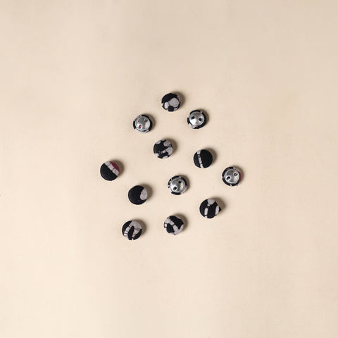  Black Handmade Fabric Button Small at iTokri