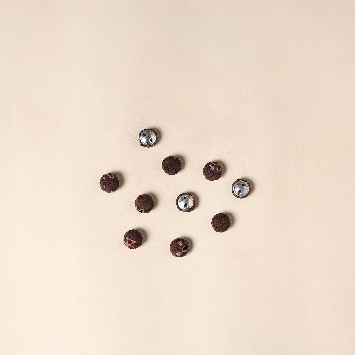  Brown Handmade Fabric Button Small at iTokri