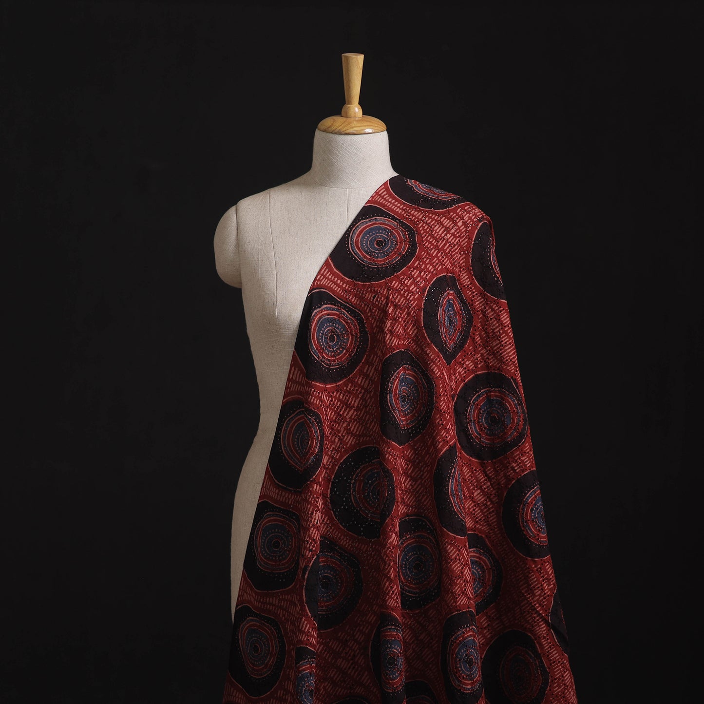 Ajrakh Hand Block Print Natural Dyed Cotton Hakoba Fabric 68