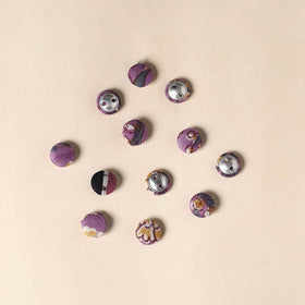  Purple Handmade Fabric Button Small at iTokri