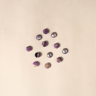  Purple Handmade Fabric Button Small at iTokri