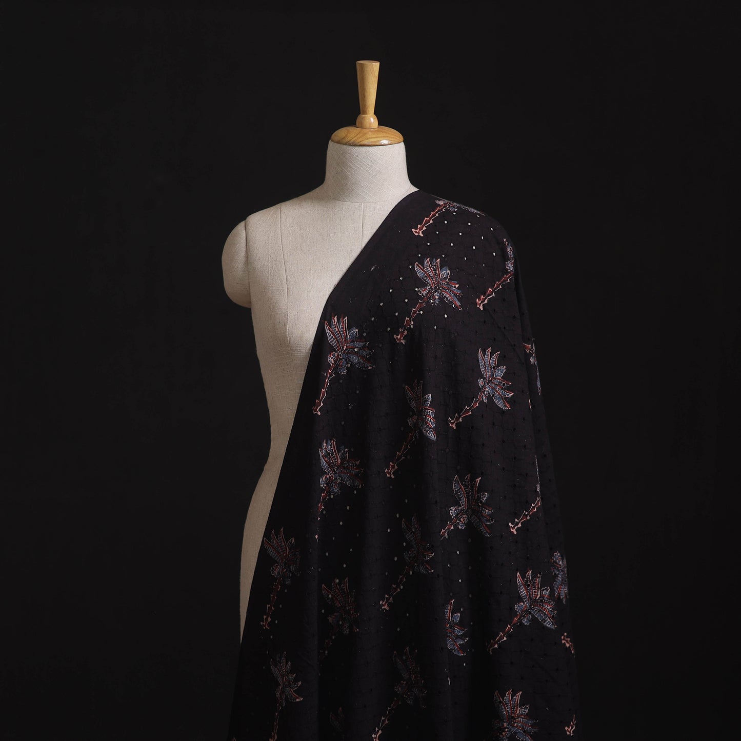 Ajrakh Hand Block Print Natural Dyed Cotton Hakoba Fabric 71