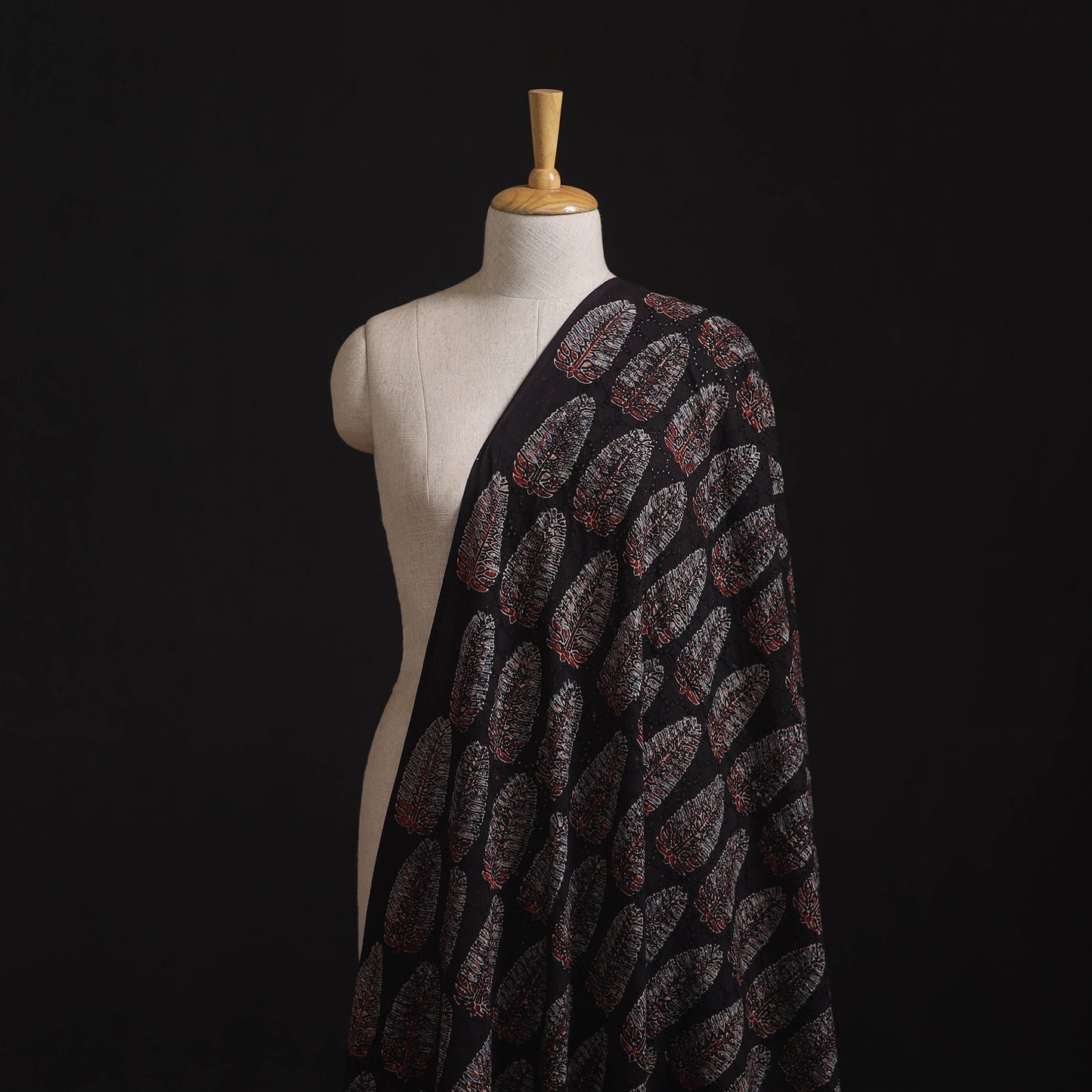 Ajrakh Hand Block Print Natural Dyed Cotton Hakoba Fabric 73