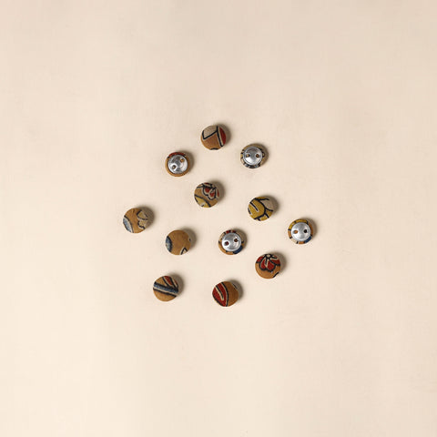  Brown Handmade Fabric Button Small at iTokri
