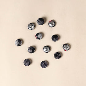  Black Handmade Fabric Button Small at iTokri