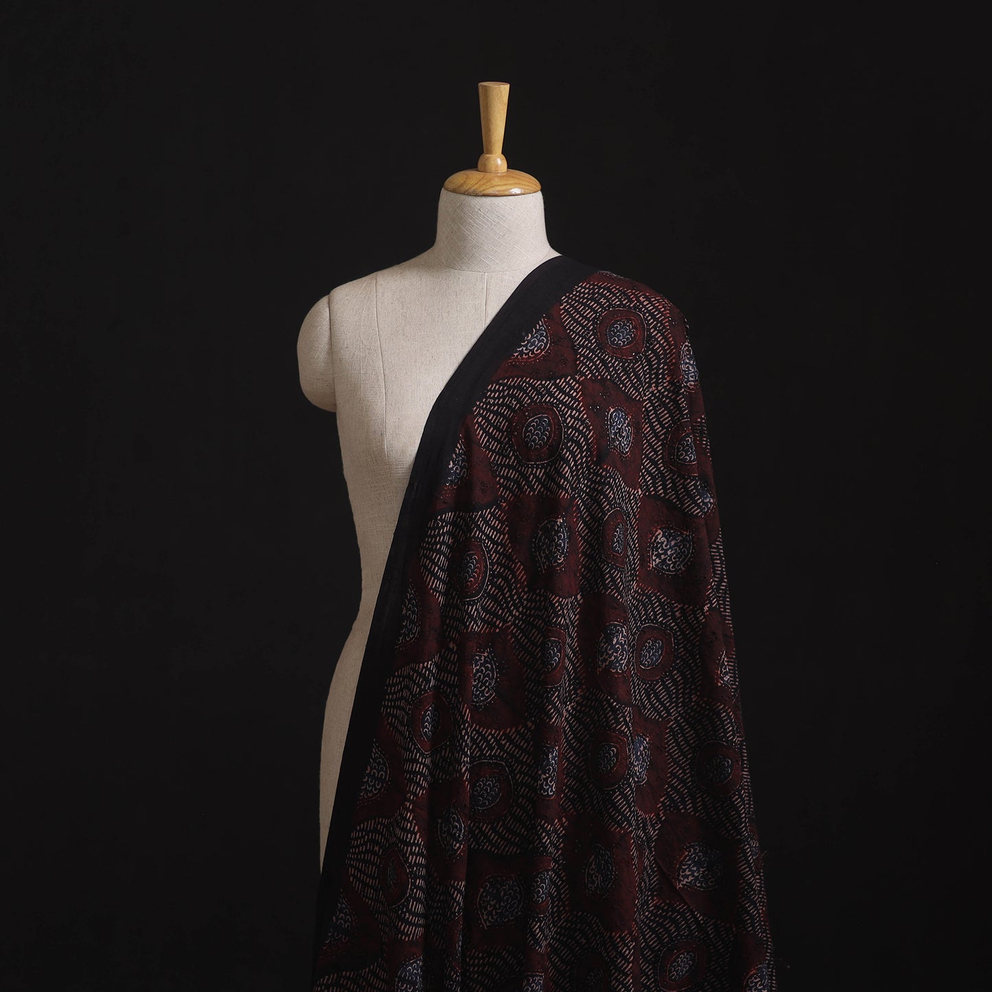 Ajrakh Hand Block Print Natural Dyed Cotton Hakoba Fabric 76
