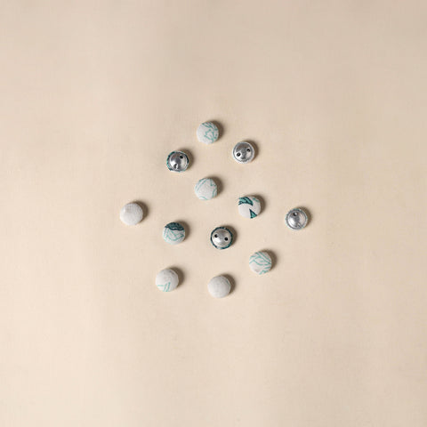  White Handmade Fabric Button Small at iTokri