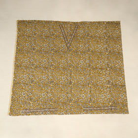 Yellow Bagru Print Hand Embroidery Cotton Blouse Piece 