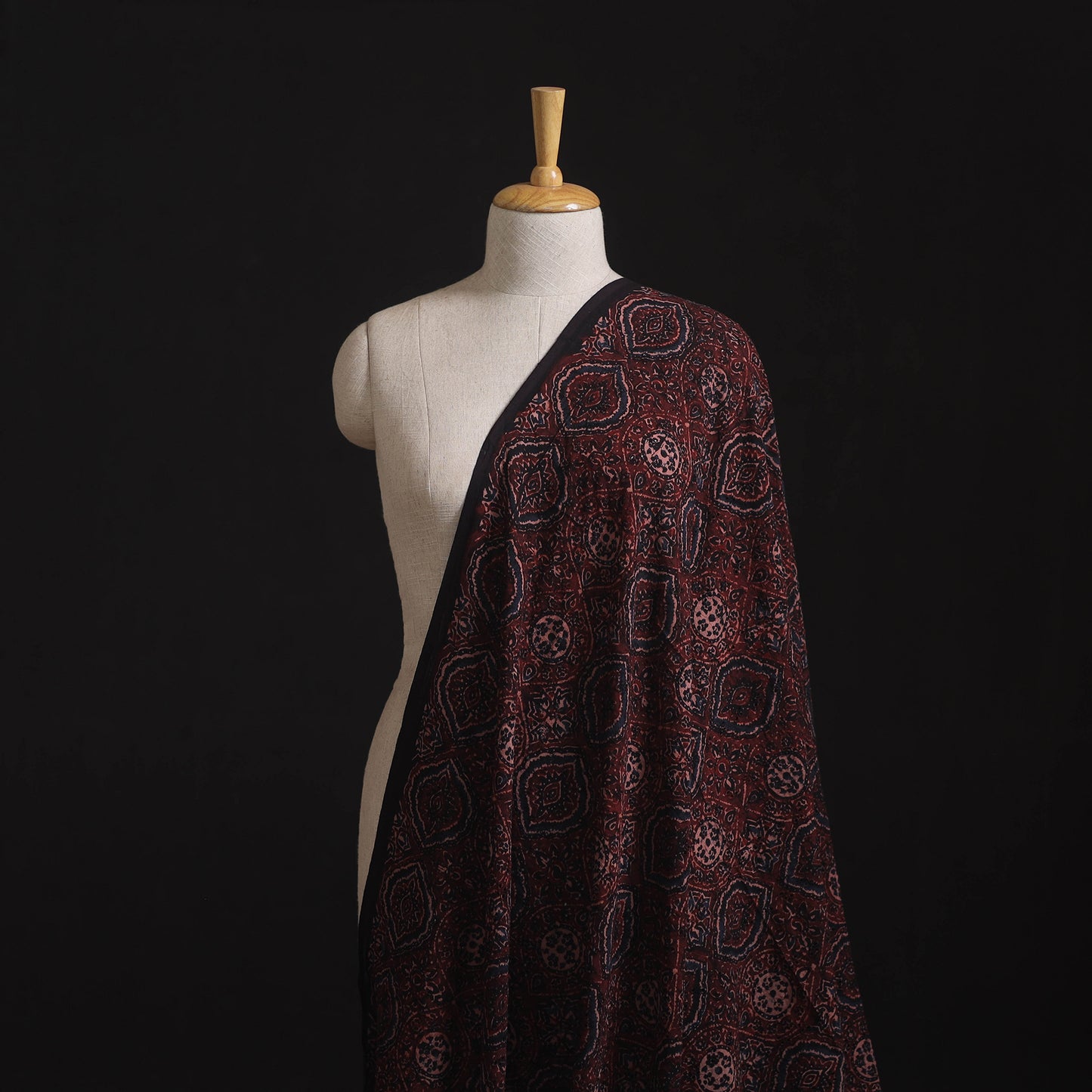 Ajrakh Hand Block Print Natural Dyed Cotton Hakoba Fabric 78