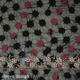 Batik Print Hand Embroidery Cotton Blouse Piece