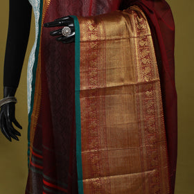 Maroon - dharwad cotton dupatta with zari border 29