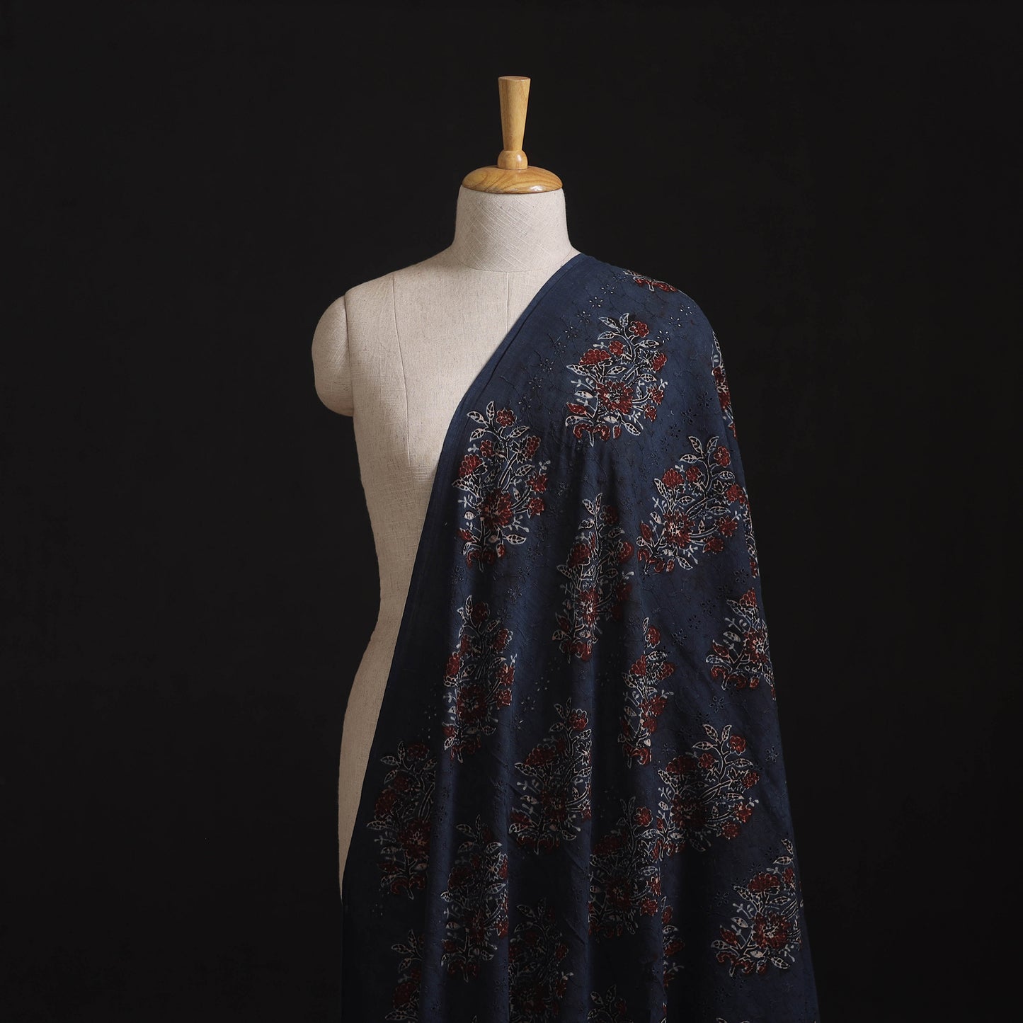 Ajrakh Hand Block Print Natural Dyed Cotton Hakoba Fabric 91