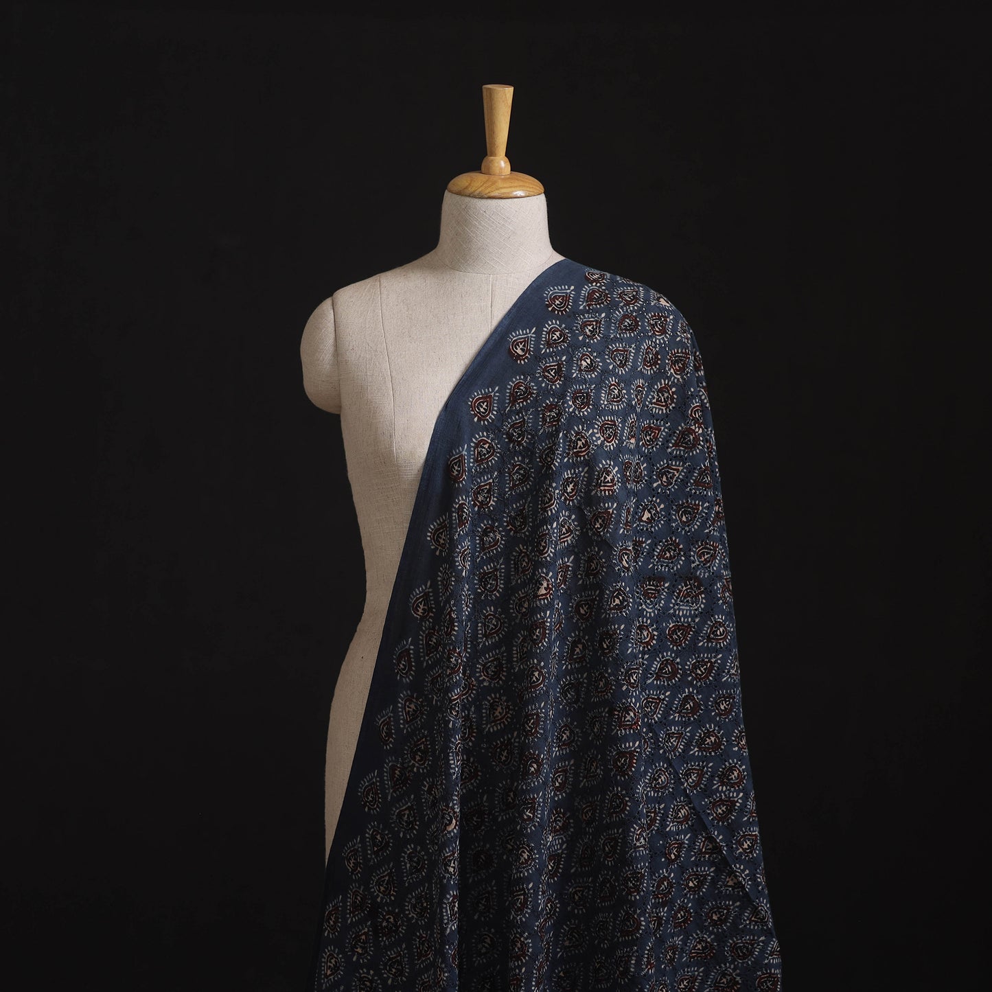 Ajrakh Hand Block Print Natural Dyed Cotton Hakoba Fabric 94