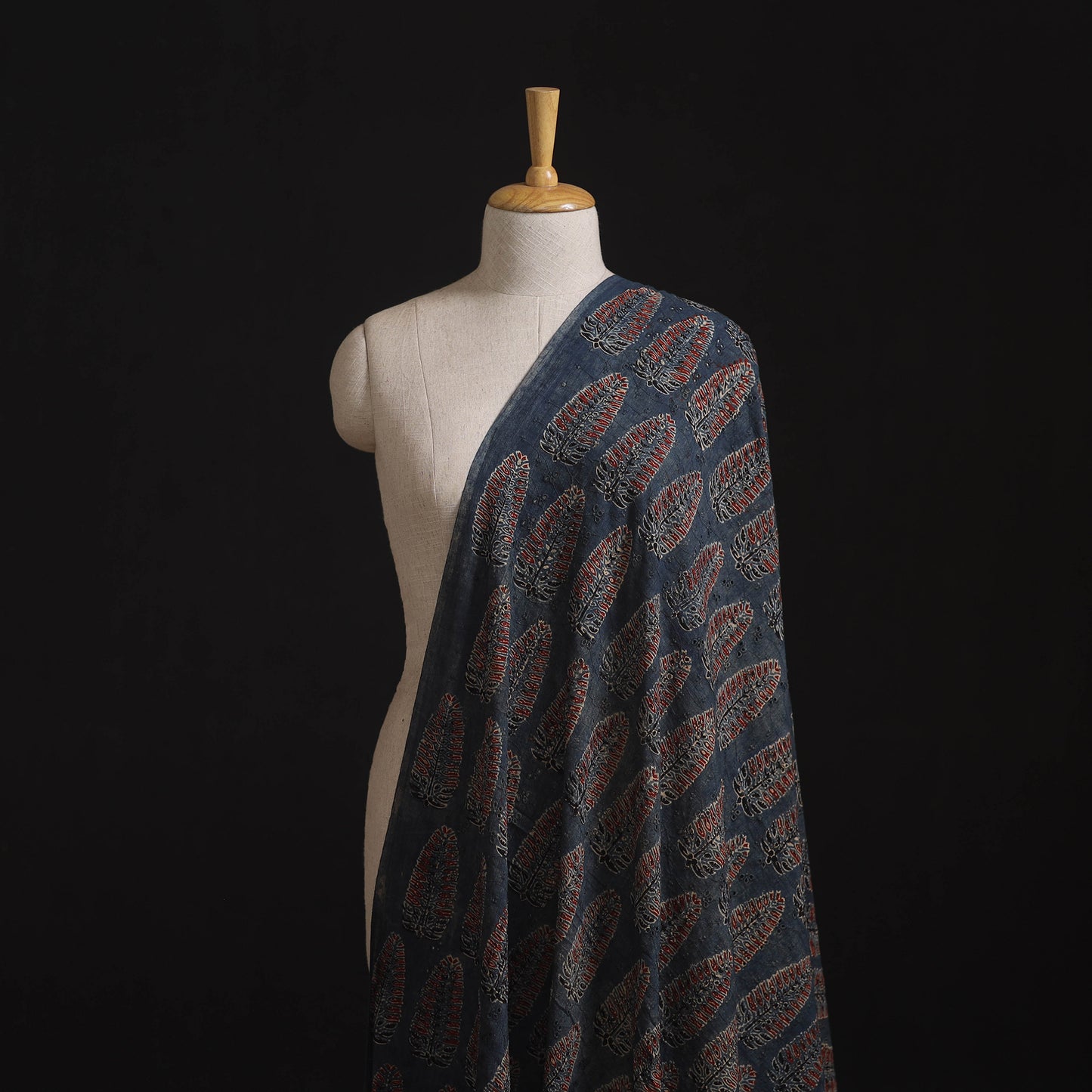 Ajrakh Hand Block Print Natural Dyed Cotton Hakoba Fabric 96