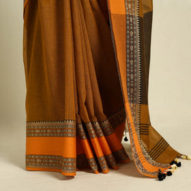Buy Brown Bengal Woven Border Handloom Cotton Saree 