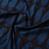 Black - Bagh Hand Block Printed Cotton Fabric