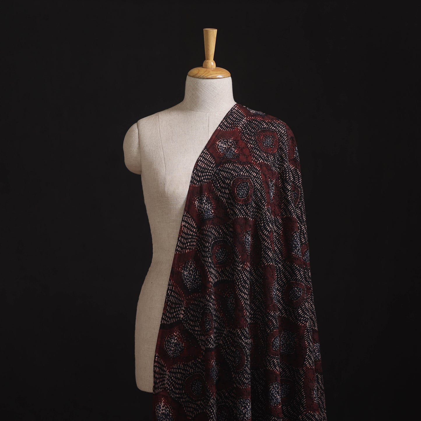 Ajrakh Hand Block Print Natural Dyed Cotton Hakoba Fabric 101