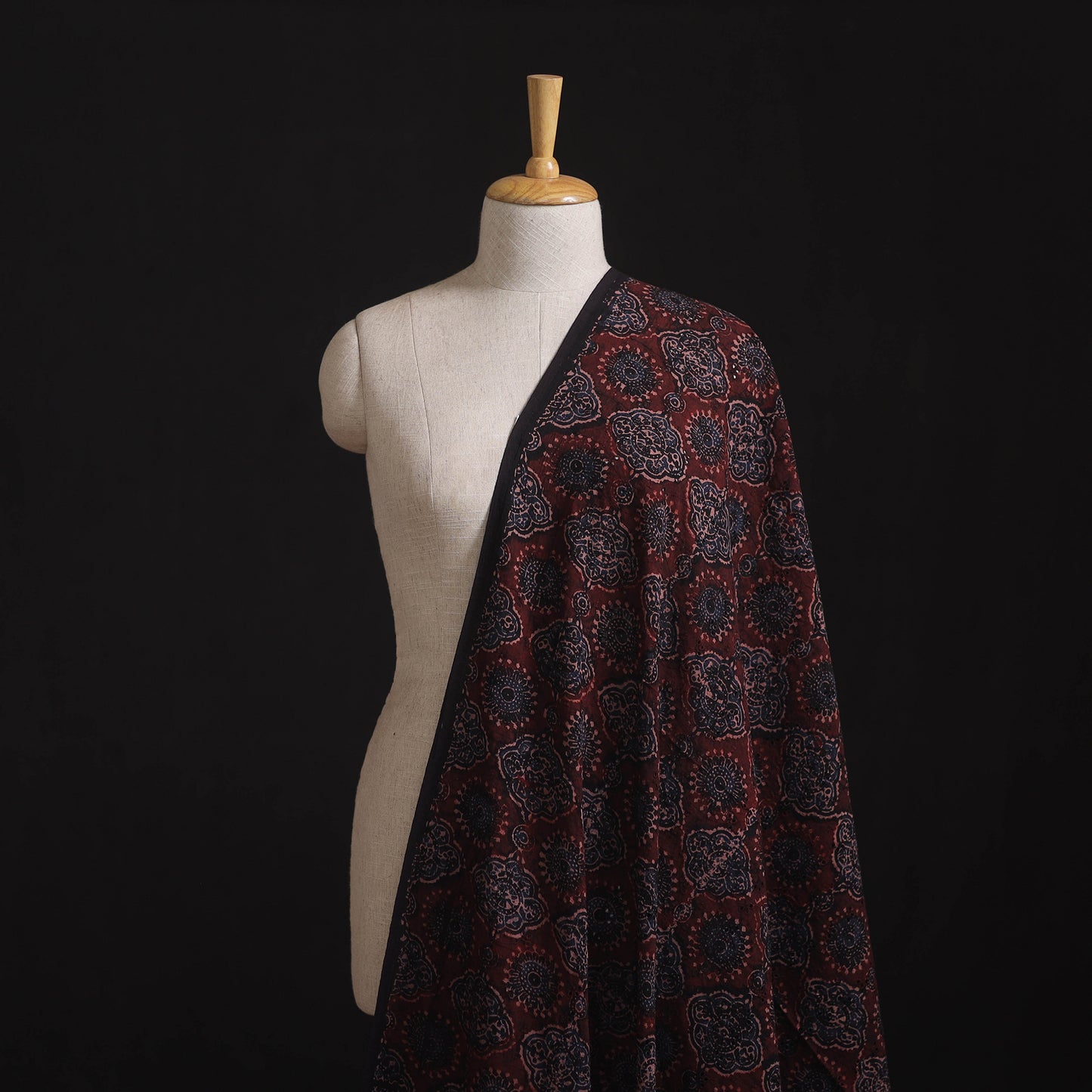 Ajrakh Hand Block Print Natural Dyed Cotton Hakoba Fabric 102