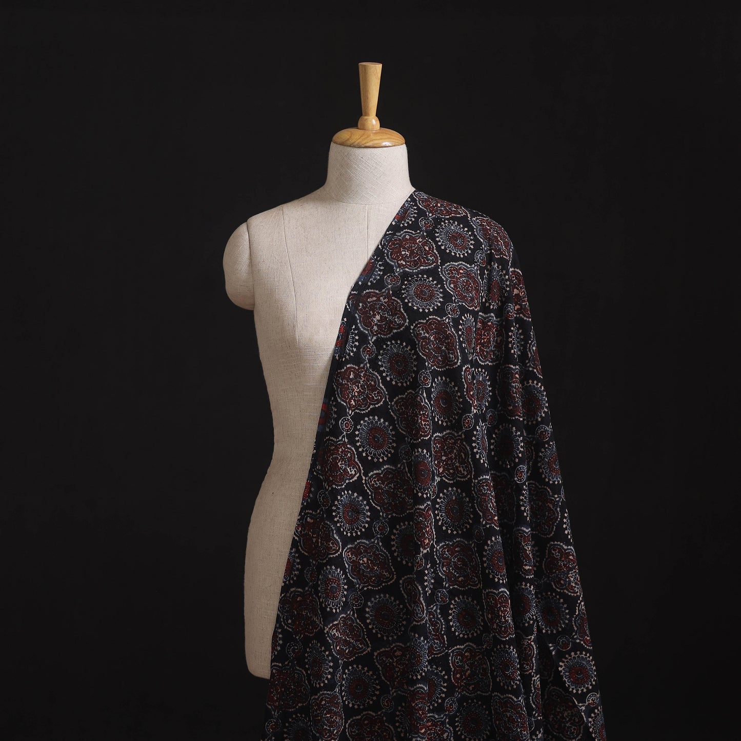 Ajrakh Hand Block Print Natural Dyed Cotton Hakoba Fabric 103