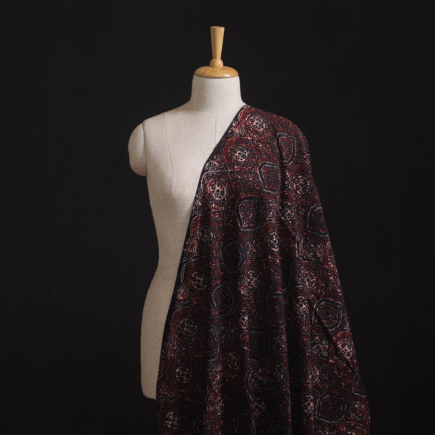 Ajrakh Hand Block Print Natural Dyed Cotton Hakoba Fabric 105