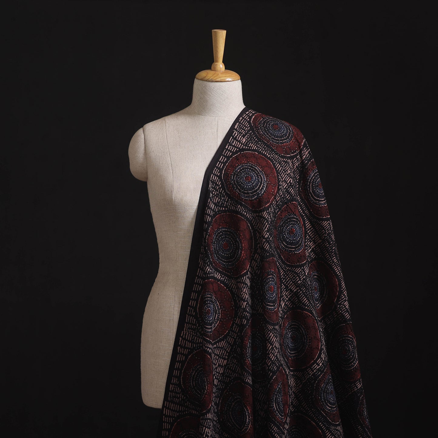 Ajrakh Hand Block Print Natural Dyed Cotton Hakoba Fabric 106