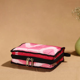Pink Handmade 4 Pockets Cotton Jewelry Bag
