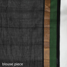  Black Handloom Cotton Zari & Thread Buti Venkatagiri Saree