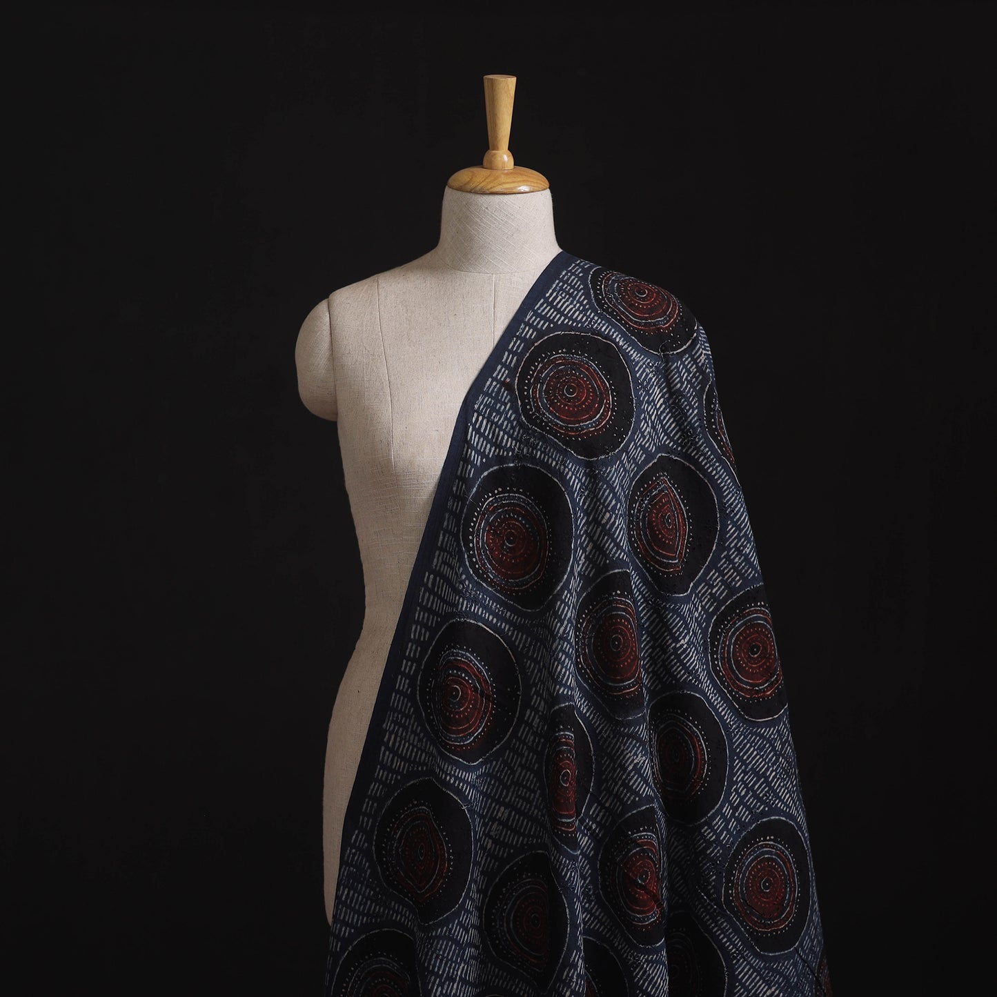 Ajrakh Hand Block Print Natural Dyed Cotton Hakoba Fabric 112