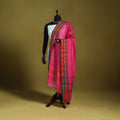 Pink - dharwad cotton dupatta with zari border 35