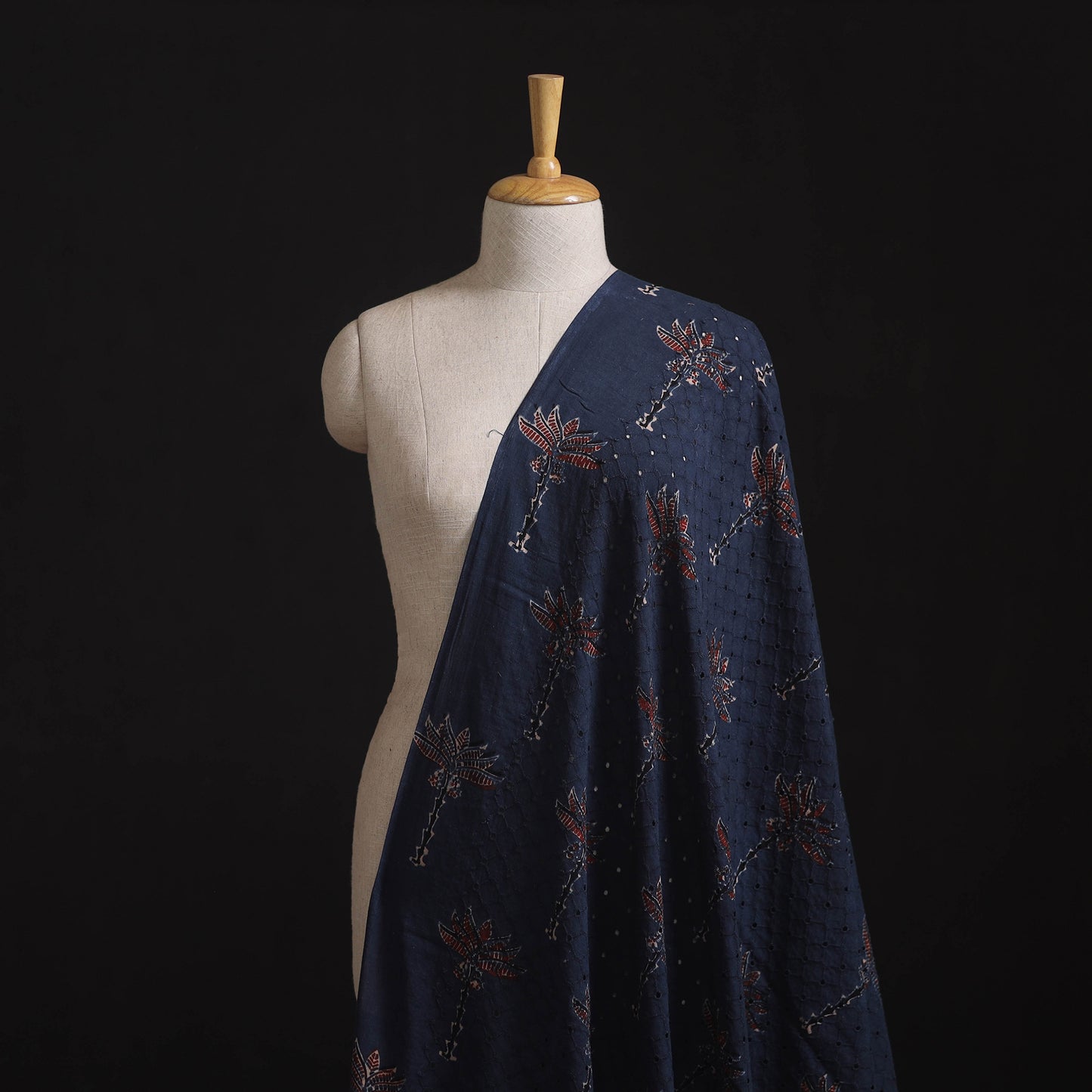 Ajrakh Hand Block Print Natural Dyed Cotton Hakoba Fabric 114