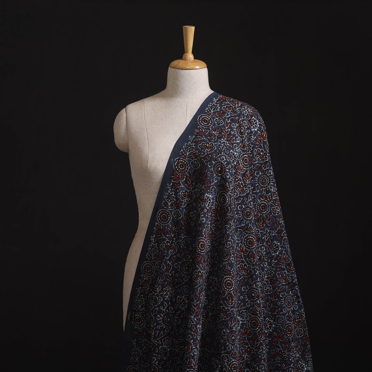 Ajrakh Hand Block Print Natural Dyed Cotton Hakoba Fabric 116