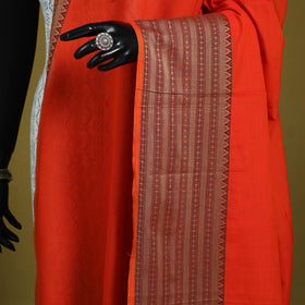 Red - dharwad cotton dupatta with zari border 38