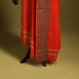 Red - dharwad cotton dupatta with zari border 38