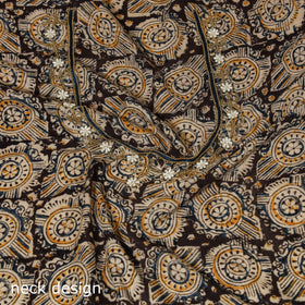 Black - kalamkari hand embroidery cotton blouse piece 22