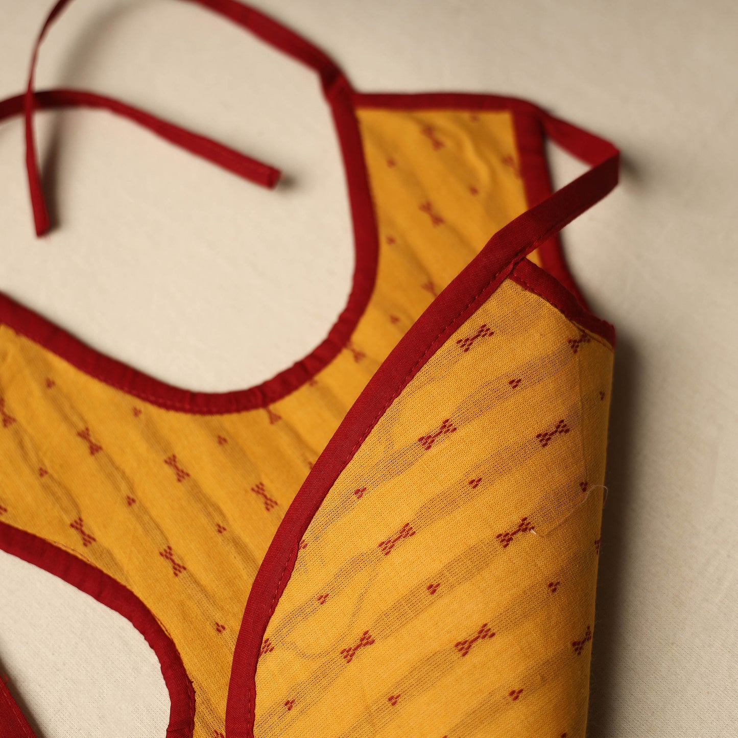 Yellow Handmade Cotton Baby Bib