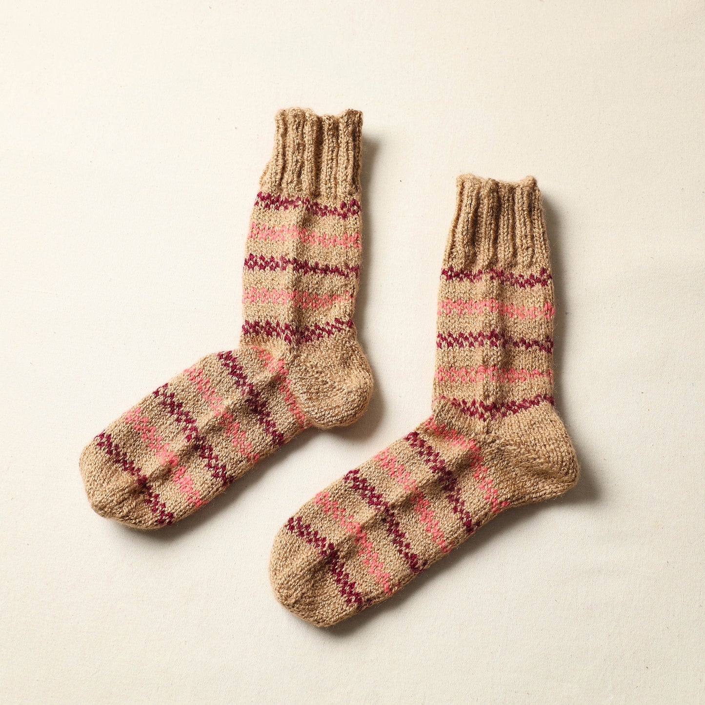 Brown - Kumaun Hand Knitted Woolen Socks (Adult) 42